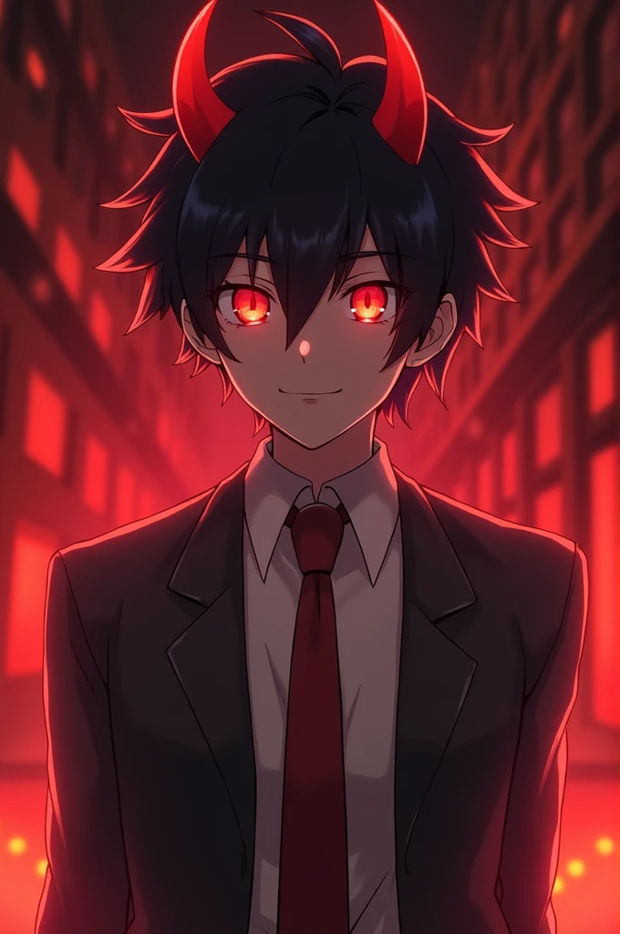 Anime male character has devil eyes and he pretends to be weak