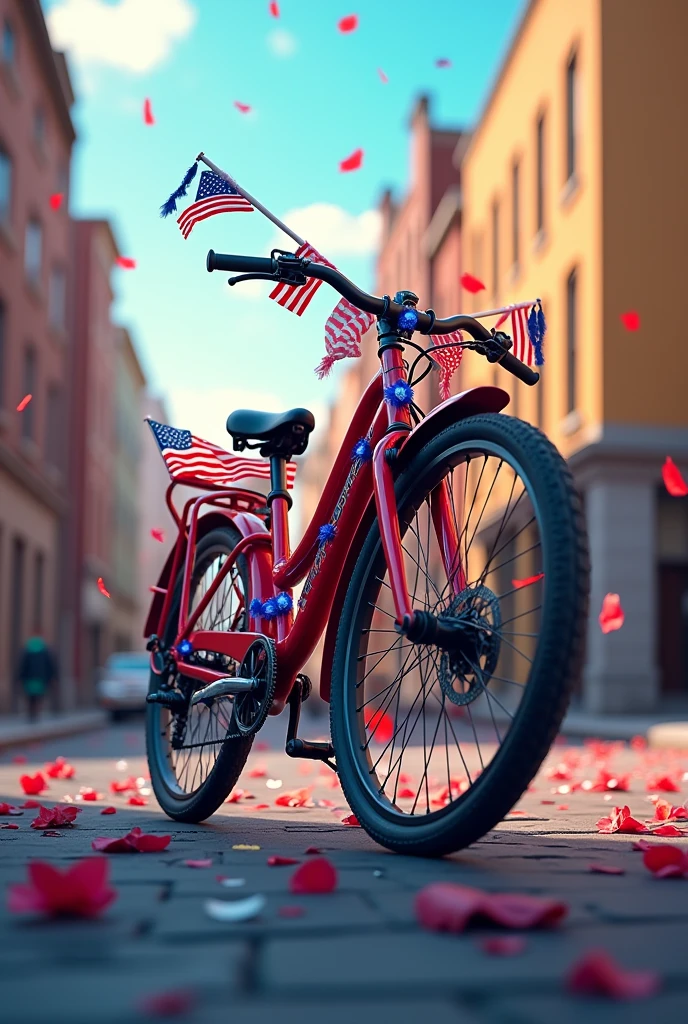 Independence day themed bike composition