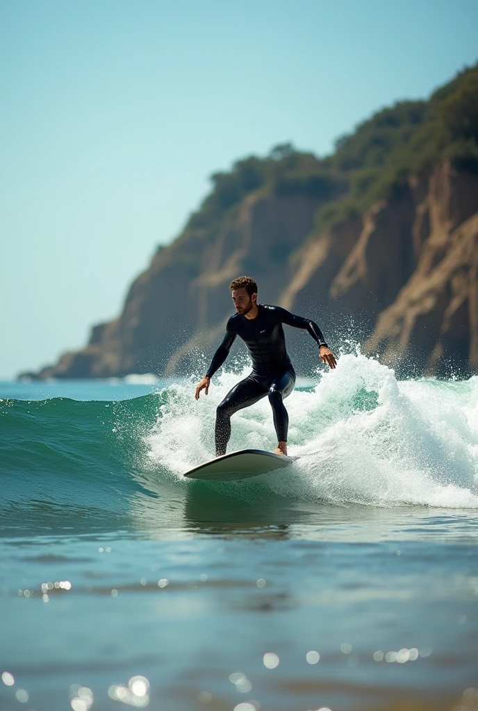 man surfing on matalascañas beach, Huelva