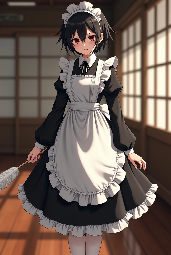 Toji from jujutsu kaisen humanized using a maid outfit