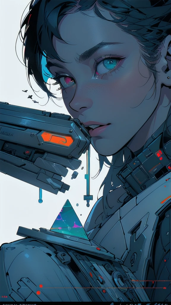 (((masterpiece, highest quality))),(((solo:1.2))),(((1girl:1.2))),32k wallpaper, very detailed, poster, vintage science fiction,(((((geometric cinematic movie poster))))), ((((bauhaus)))),(((abstract))),((((mid century modern)))),(((((portfolio))))),(((((Close-up))))),(((((bust up))))),((((more various angle)))),(((highlight))),((((heterochromia)))),(((complete. detailed face))),(((Extremely talented))),(((most complecated machine))),(((Overall colorfully))),((((((Absolutely simple background)))))),(((((vaporware))))),