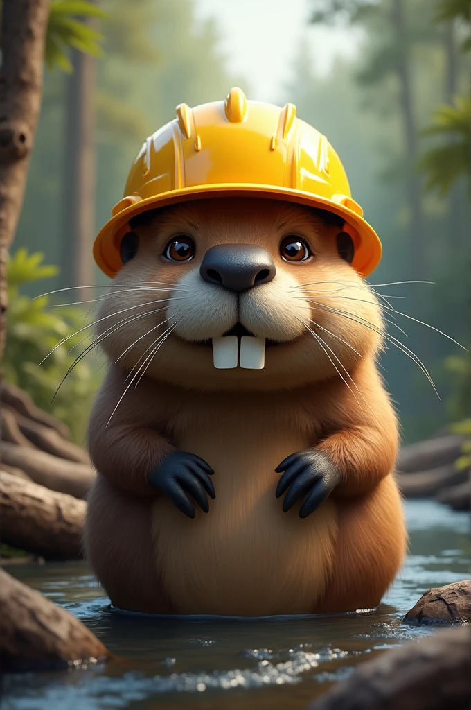 BEAVER with engineer helmet 