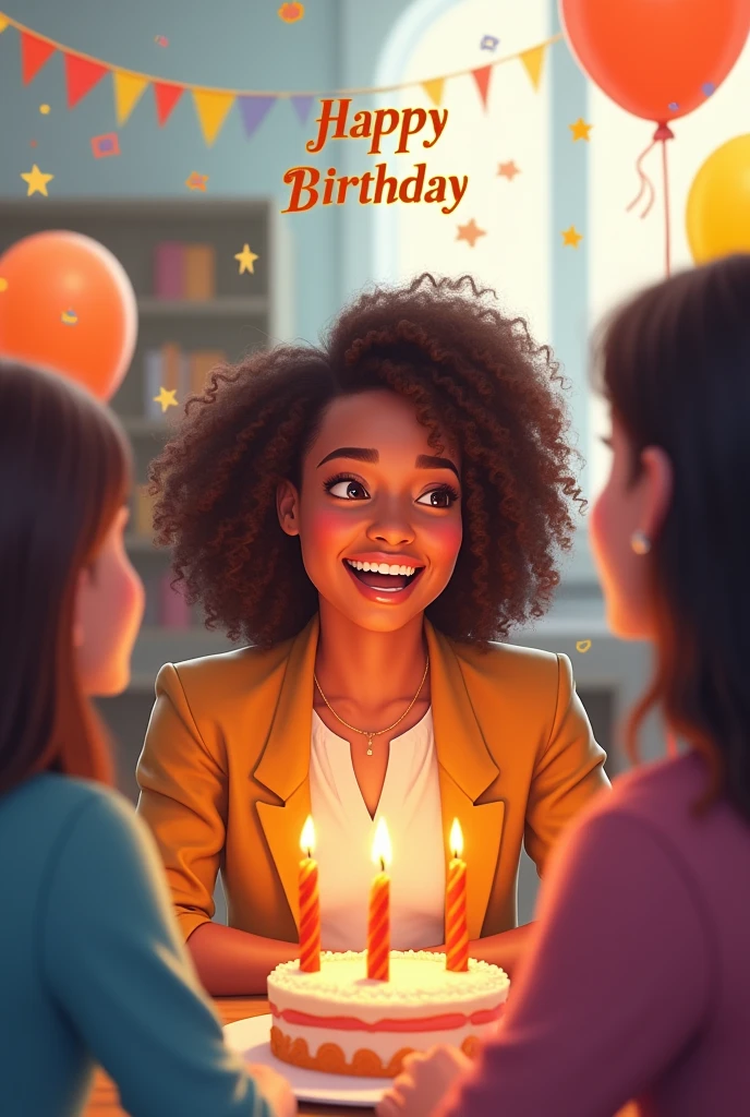 Give me a happy birthday image with this phrase and the image contains the following phrase : leidy jhoanna, in the company CJG Investments S.A.We celebrate your life, thank you for sharing your time with us. On behalf of all your coworkers, we wish you a happy birthday.
