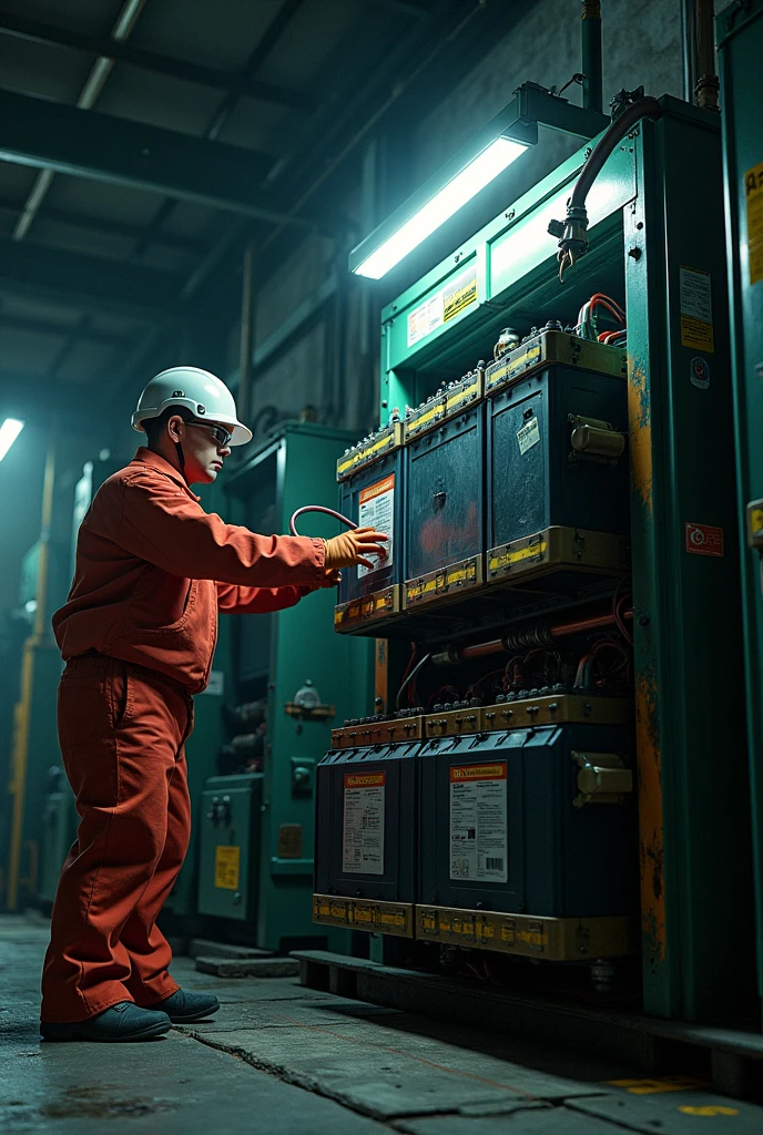 disconnecting large batteries from a machine