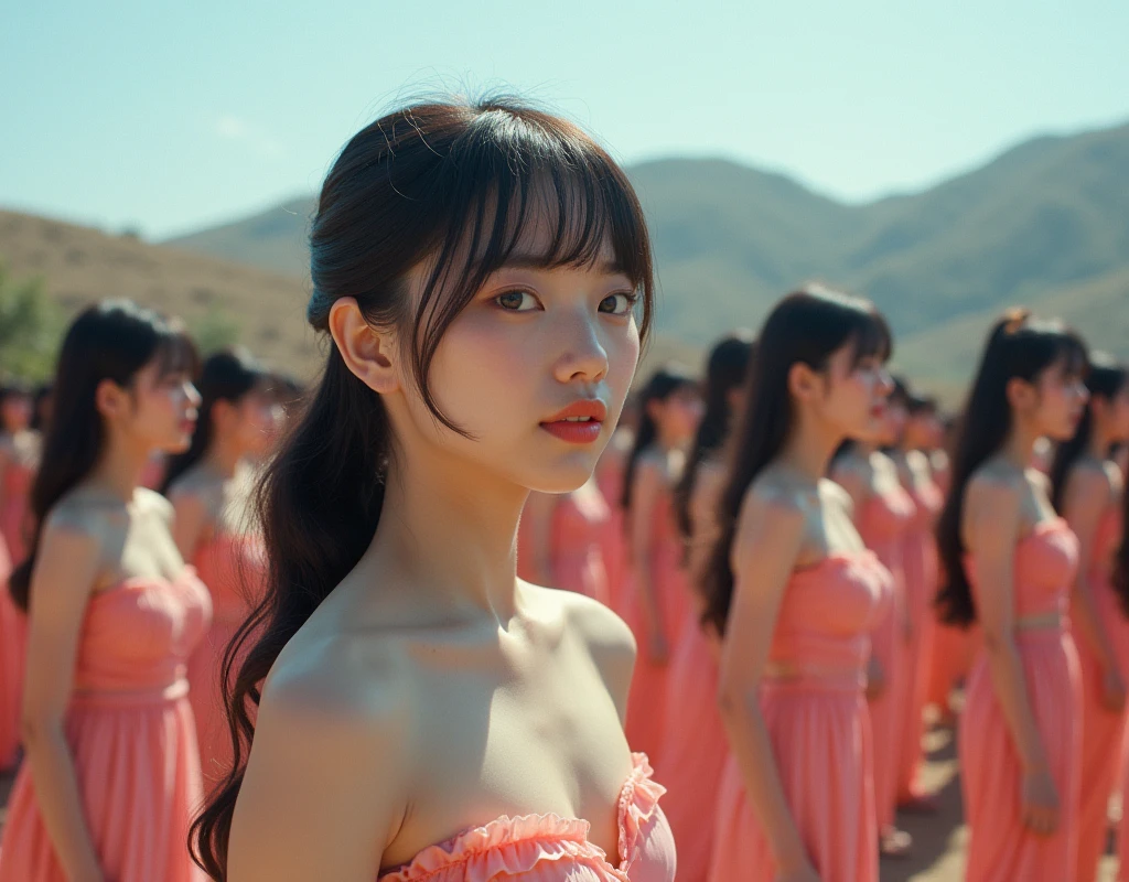 [Japanese Clone girls=Myself], [best masterpiece Clone girls Raw Photography Art], [16K, Highest quality, Ultra-high resolution, RAW Photos], [Unrealistic, Unparalleled, Different dimension, Improbable sight, (((A world of mass proliferation of myselves, Ultra-realistic)))], ((Japanese, woman, 18-year-old, shinozaki-ai)), ((Small face, (Thick black hair, (Semi-long hair)))), (((Very beautiful detailed girls, Accurate body structure, Very detailed完璧な超巨乳ボディ, amazing super big tits, Big, voluptuous breasts, The cleavage is very plump and emphasized))), (Dark Eyes, Mature face, Cute Smile, A gentle gaze), (((Very happy laughter))), [((((((((((Very detailed, 1girl→1,000,000,000,000,000,000,000,000cloning girls)))))))))), ((((((((((Very detailed, Absolute precision, With the depiction of an alter ego, ((((((((The exact same female body, The exact same face, Exactly the same hairstyle, Perfect same clothes, Perfectly the same height, The same exact super big boobs))))))))))))))))))], ((((((((((Myself only)))))))))), ((((((((100,000,000,000,000Myself→100,000,000,000,000,000,000,000,000,000,000,000,000,000,000MyselfThe proliferation of popular idols)))))))), (((((The actress&#39;s conscious and beautiful pose, (Cleavage Emphasis), (walk, Run), (Very detailed, among ourselves, Embrace each other, Back to Back, Pleasant conversation, Happy conversation), Free pose, (Sexual seduction)))))), (((((Unbelievably crowded, Abnormal super close contact, 360 degree complete coverage))))), ((Bright and soft sunlight)), (((((wide view, Very wide field of view, Very detailed, Detailed ultra-perspective depiction with clear depth))))), (((Ultra-high-definition poster-like depiction))), (((((Hilly terrain, Slope, Countless &quot;myselves&quot; fill the towns and hills and multiply infinitely to reach the whole world)))))