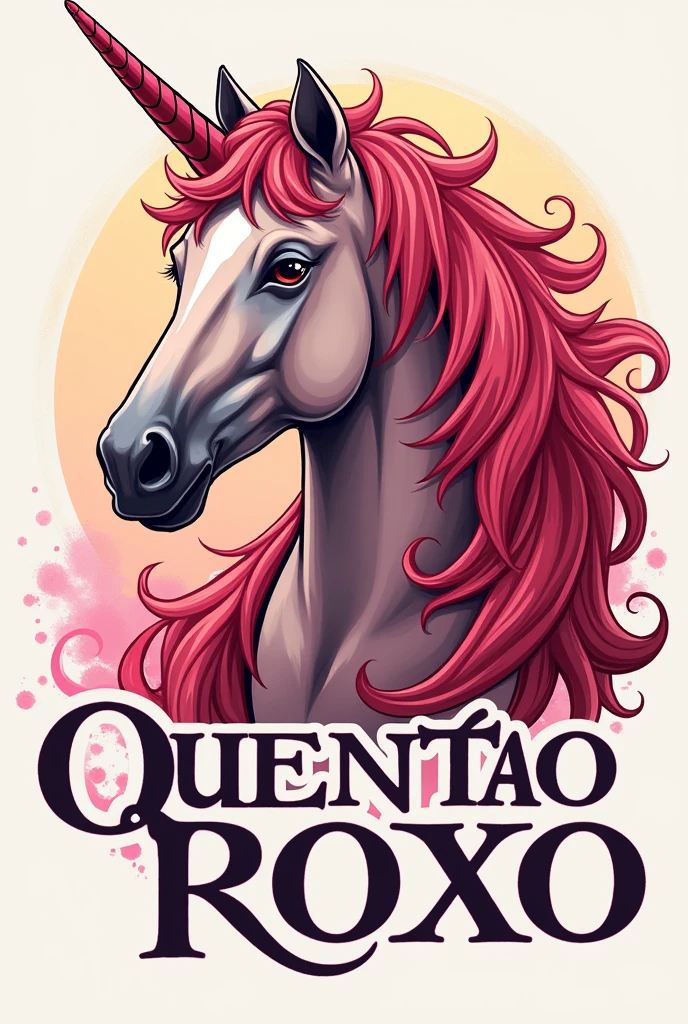 Me crie uma logomarca para cavalo voce vai utilizar o nome" Quentão roxo " e vai colocar um símbolo da cabeça de um cavalo ao lado coloque o nome Quentão em cima e o nome roxo em baixo no nome roxo pinte na cor roxa e o cavalo coloque uma detalhes roxo coloque os nomes em português