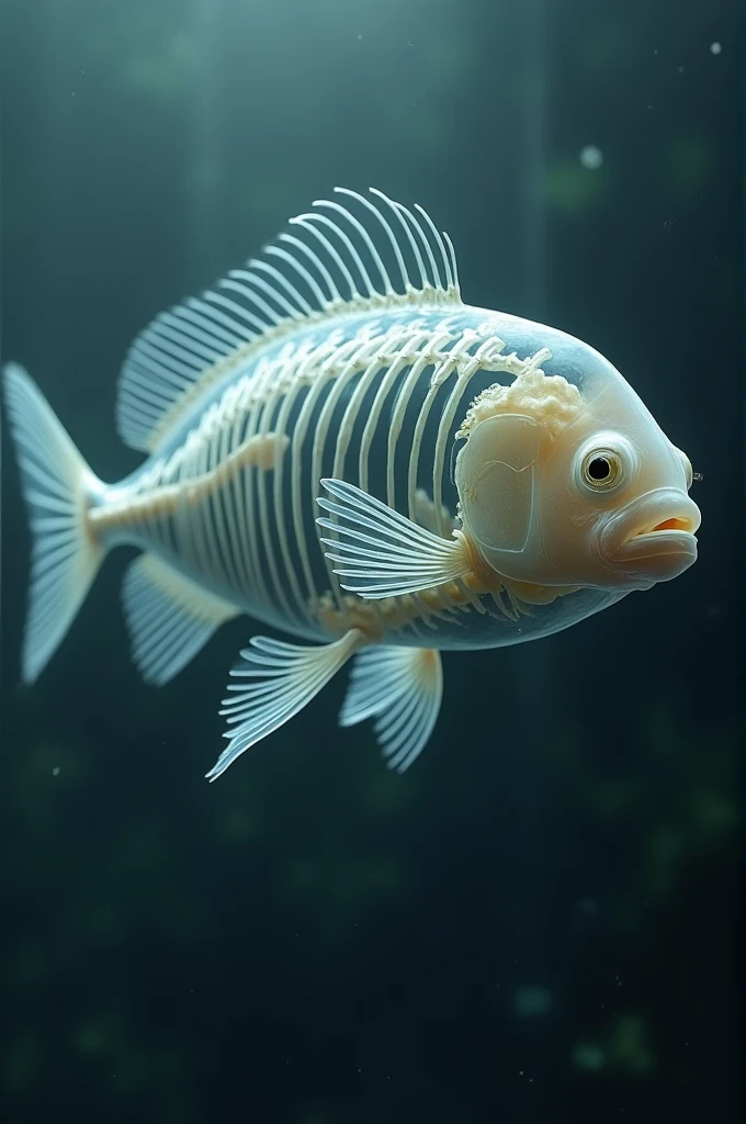 Fish with skeleton showing