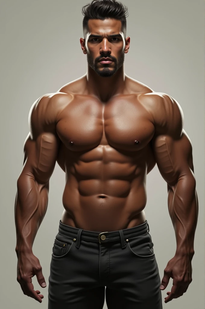 Crea un hombre dominicano guapo con un pene grande y con músculos y marcado del abdomen