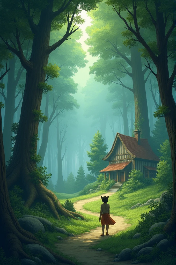 *Page 1:**
Once upon a time, there was a secret forest.
The forest was quiet and mysterious.
**Page 2:**
In the forest, there was a small village.
The villagers lived happily.