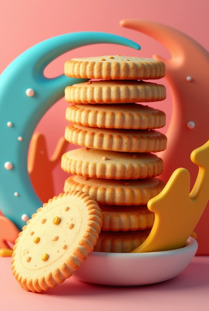 Eye-catching and colorful 3D biscuit packaging