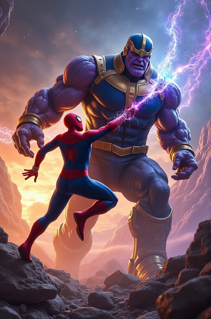 Spiderman killing thanos
