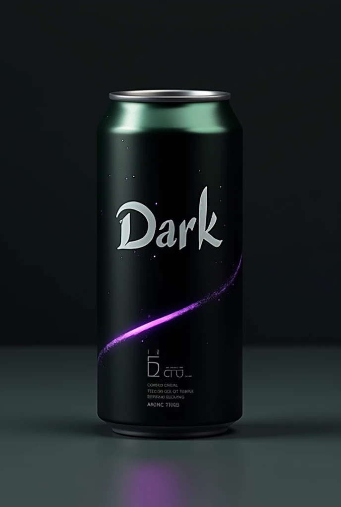 Seltzer-type drink in a can. The packaging is black with dark green and purple highlights., with the name of the drink called DARK, below write these ingredients: CLIENT B2B ..... 03; brand..... 04; Target....05; ADVERTISING BENCH....06; CULTURE....07; TRENDS.....09; INSIGHT...10