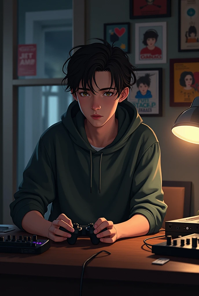 a white guy who is introvert towards girls listens to music plays game addicted to his girlfriend 