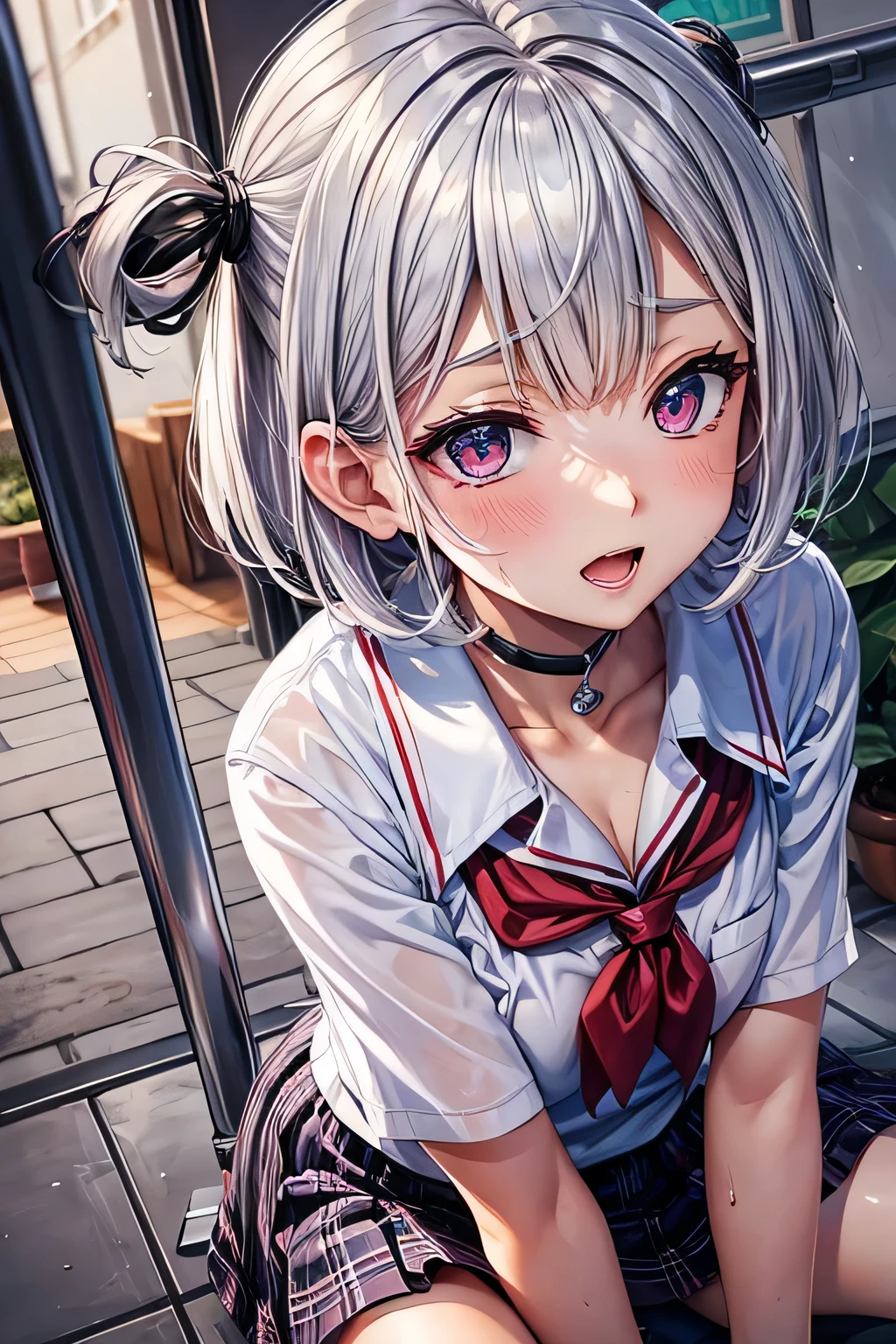 (((pov,1 boy, penis, fellatio)))、(highest quality)), ((masterpiece)), (Familiar), Perfect Face,Shiny skin,Beautiful breasts,red eyes,Shiny skin、Sunburned skin、Sweat、Off the shoulder、Double teeth、Hotel 、(((short Bob hair))) 、silver Hair Color、Young、Big Breasts,(((Milking)))、(((2girls,Breast Matching)))、bitch、Handjob、(((Breast milk,cum)))、Subjective、penis lickingprojectile cum、cum on body , (((cum on breast)))、On all fours.Penis between breasts 、(((Prone、{school uniform,Short sleeve shirt,break,(Checked skirt:1.2)))、(((透ける)))、(((sweat)))、(((wet)))、(((perfect penis)))、(((from above)))、(((crowd)))
、(((あみタイツ)))、(((crotch grab)))、サイドポニー