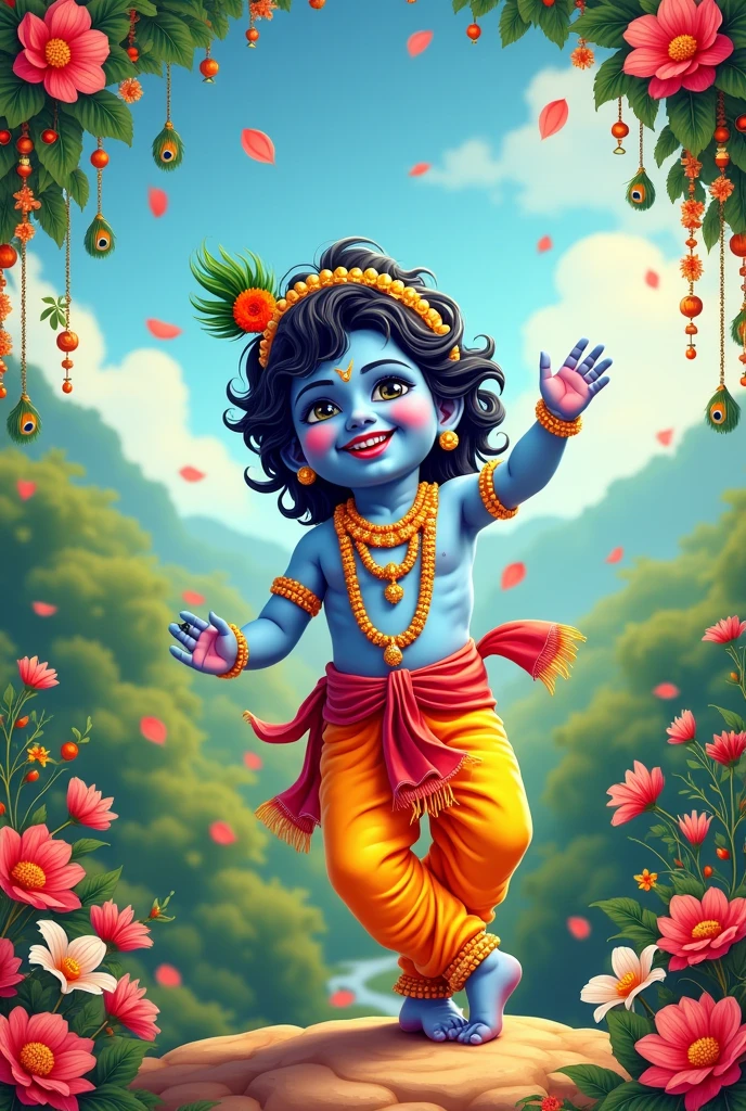 Happy janmashtami post for instagram with quotes