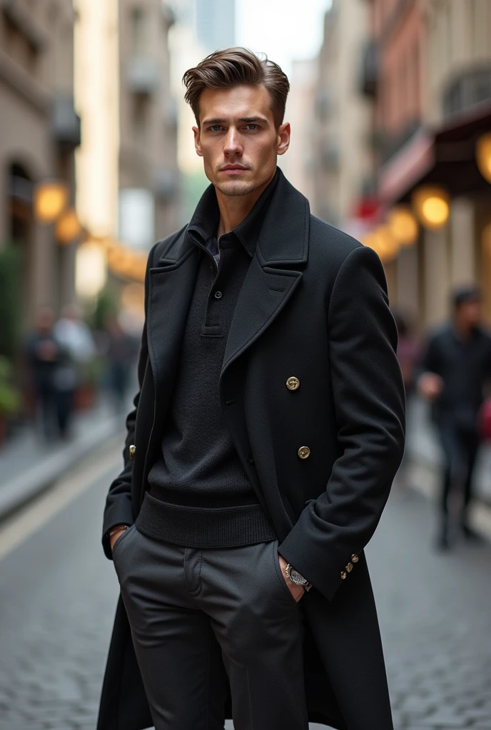 guy, 5'7”, fashionably dressed, slim, brown hair.