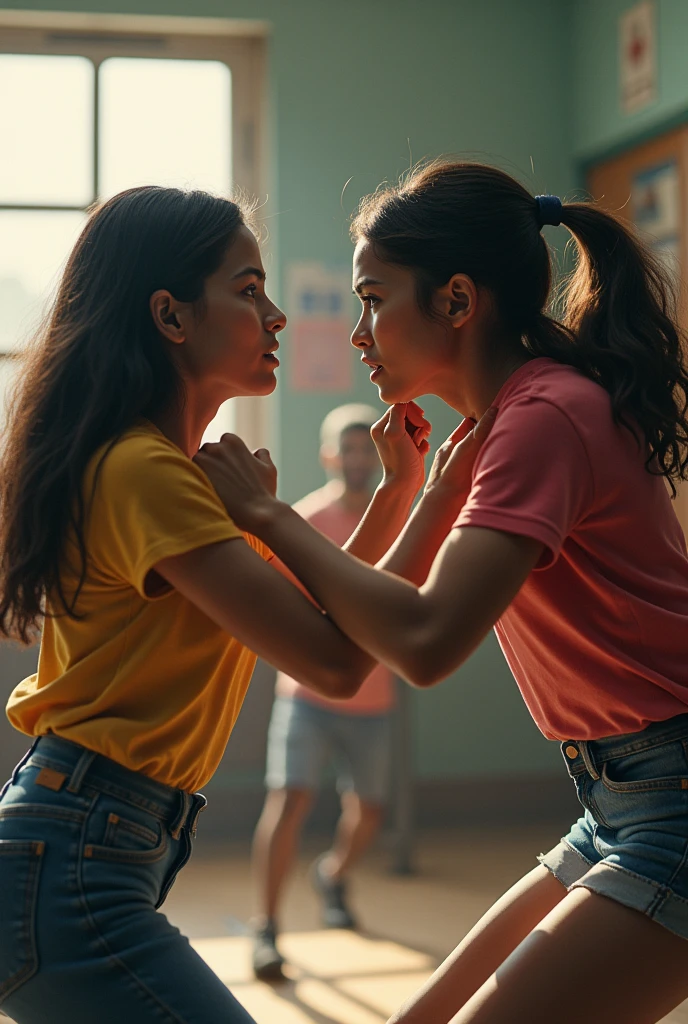 2 girls fighting Indian in school 