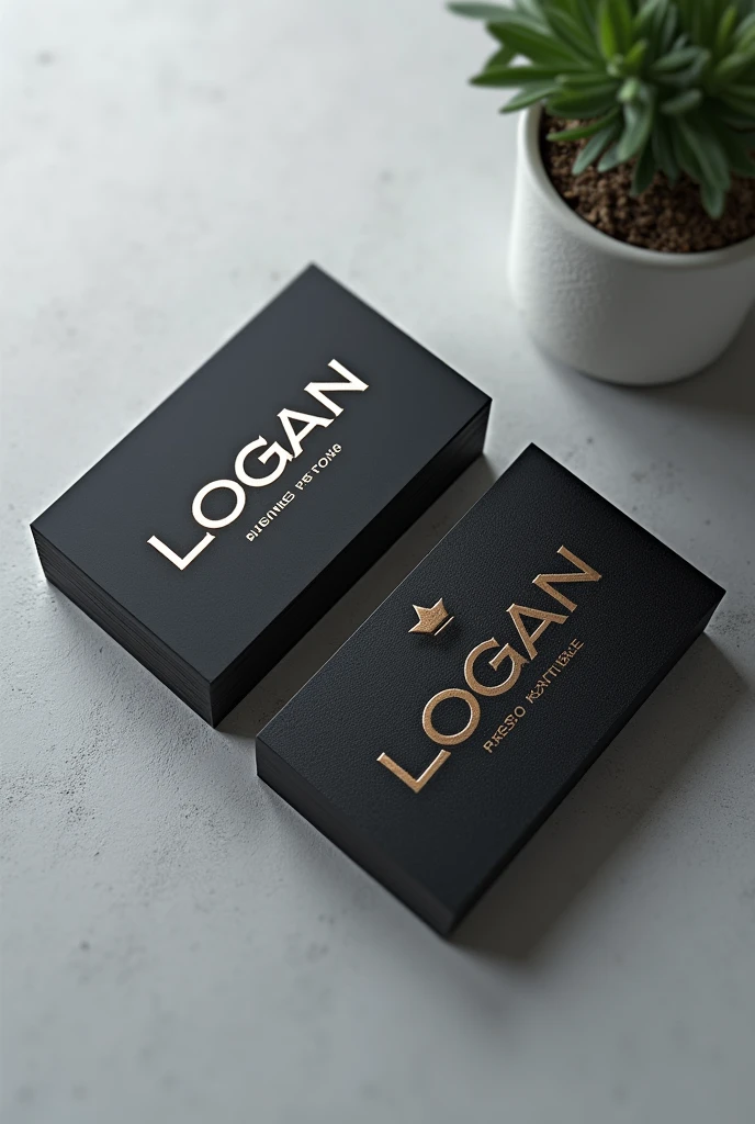 visual identity on a card that must have Logan, slogan