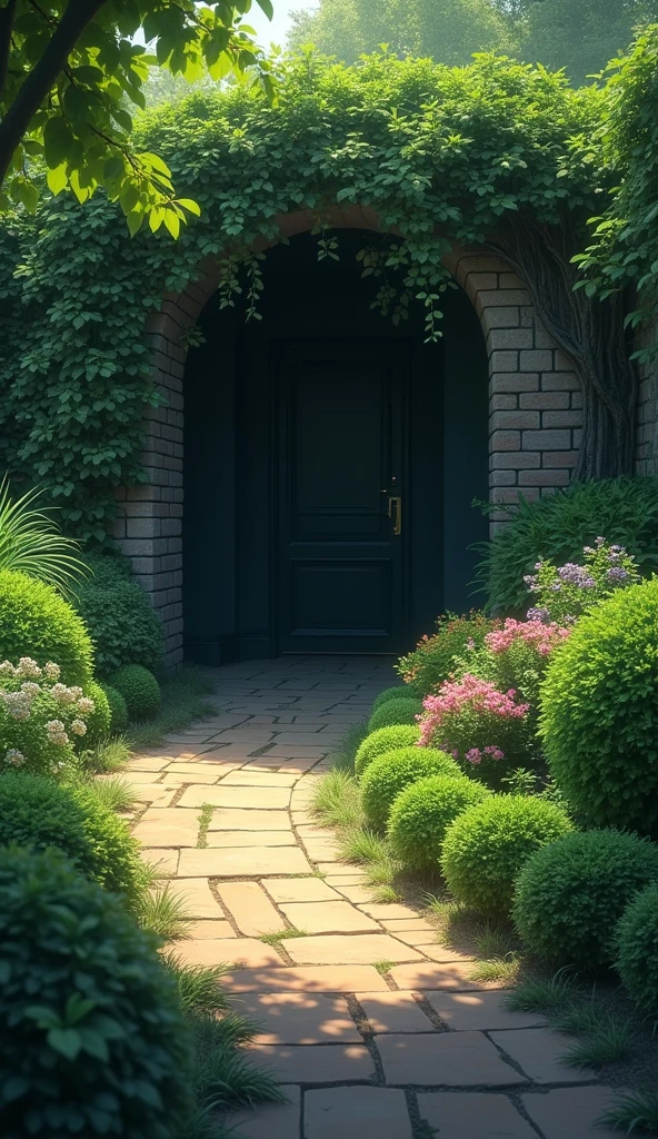 A shadowy corner of the garden where the snake once hid, now empty. The scene symbolizes the removal of deceit and the importance of keeping one’s life free from hidden dangers.