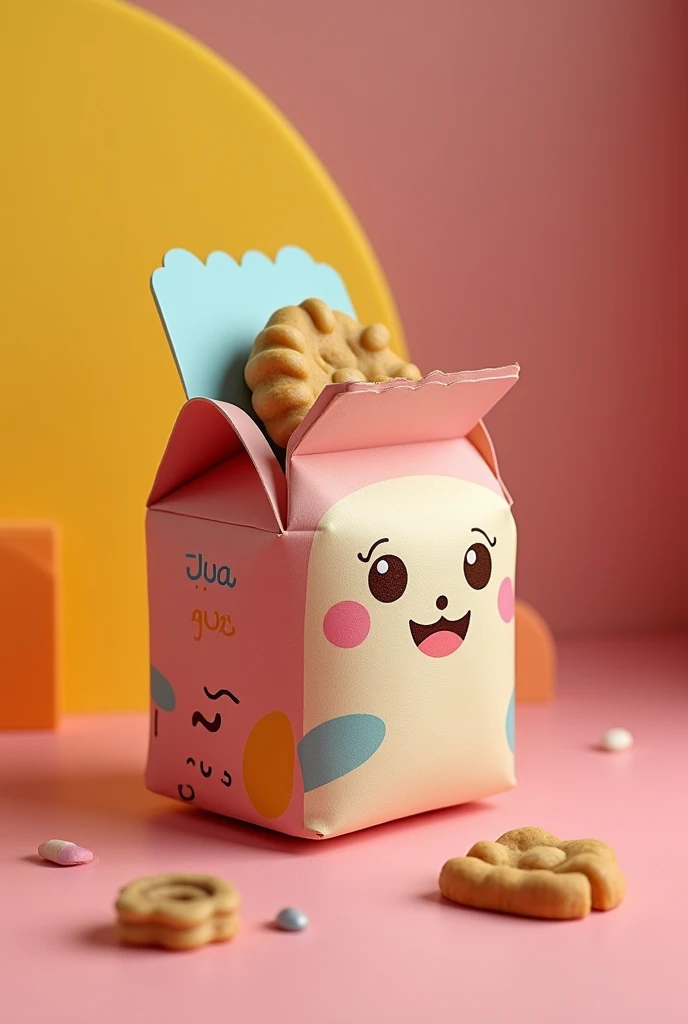 Small biscuit package, creative, Eye-catching and colorful in 3D