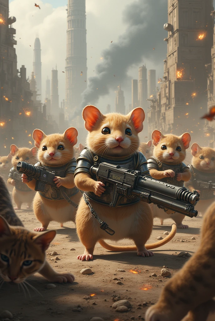 Most powerful Hamsters army killing cats