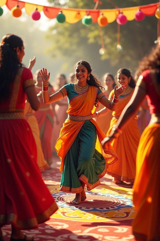 aarambh garba classes with traditional background