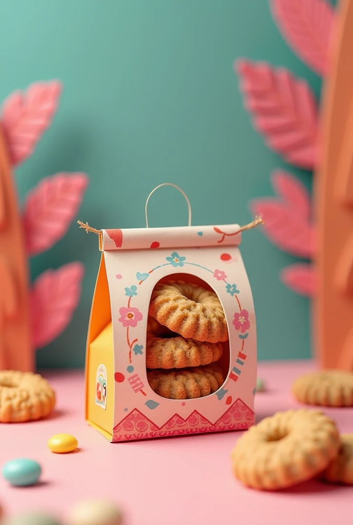 Small biscuit package, creative, Eye-catching and colorful in 3D