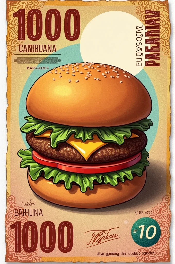 A hamburger ticket of 10 thousand Paraguayan guaraníes

