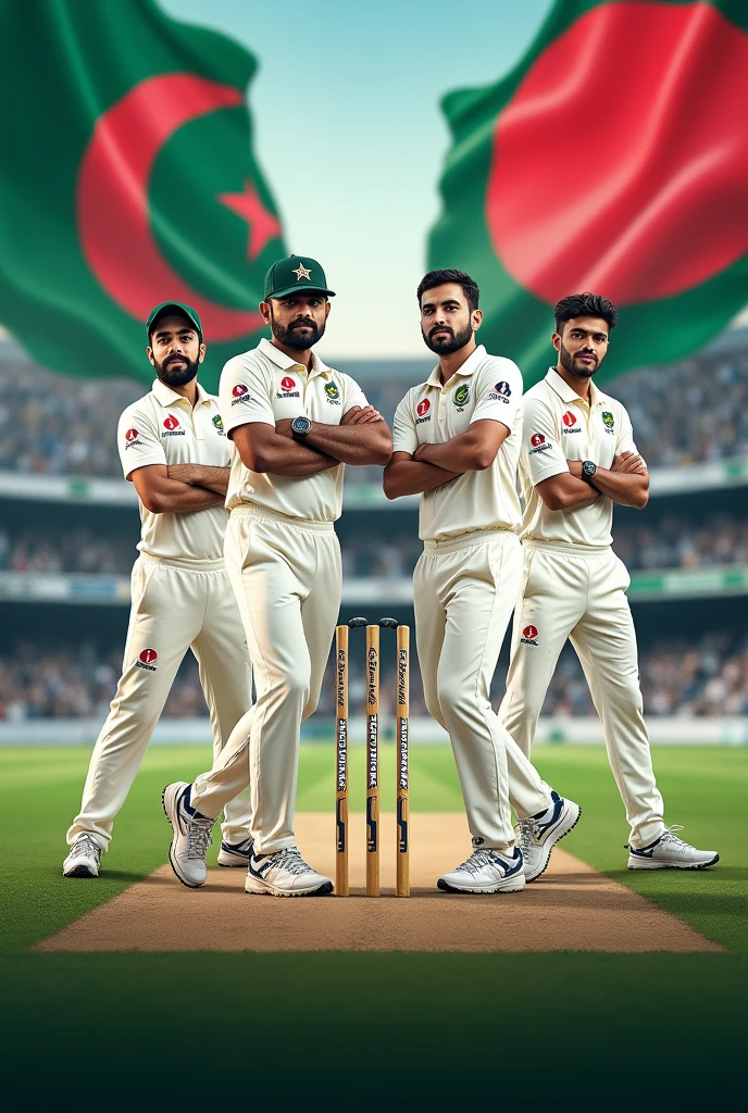 Pakistan Vs Bangladesh test cricket proper thumbnail photo with player logo and team name test cricket