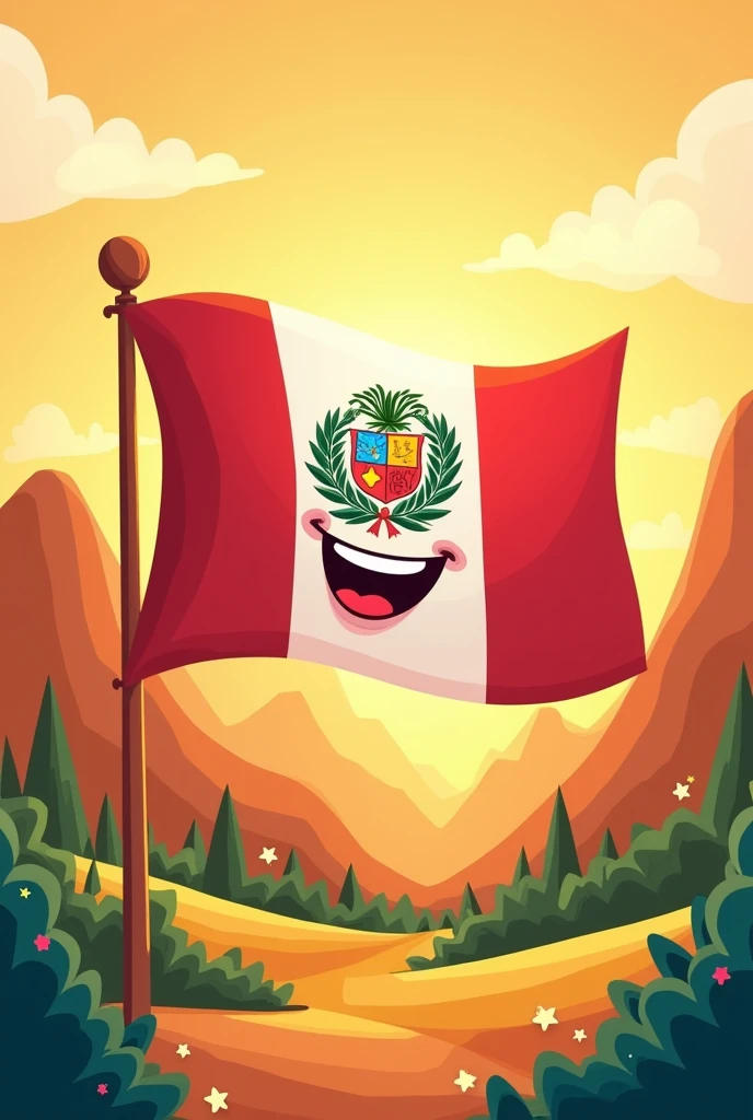 peru flag cartoon