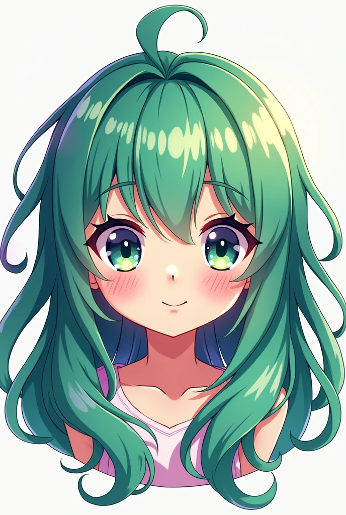 Create the same green and purple logo anime girl