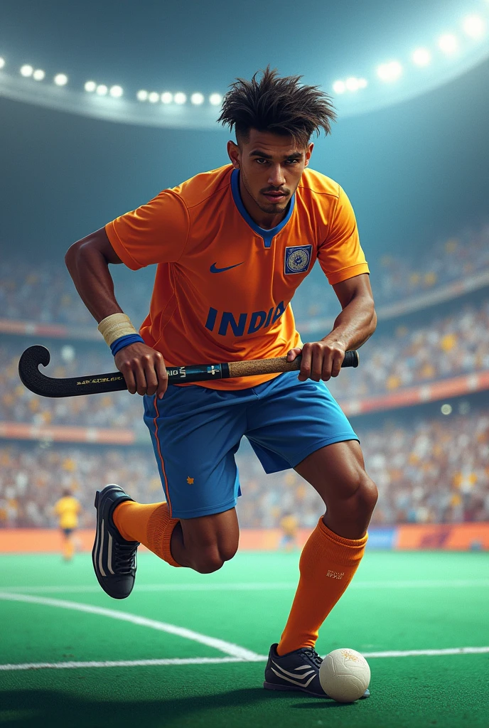Indian player plyig hokey
Boy