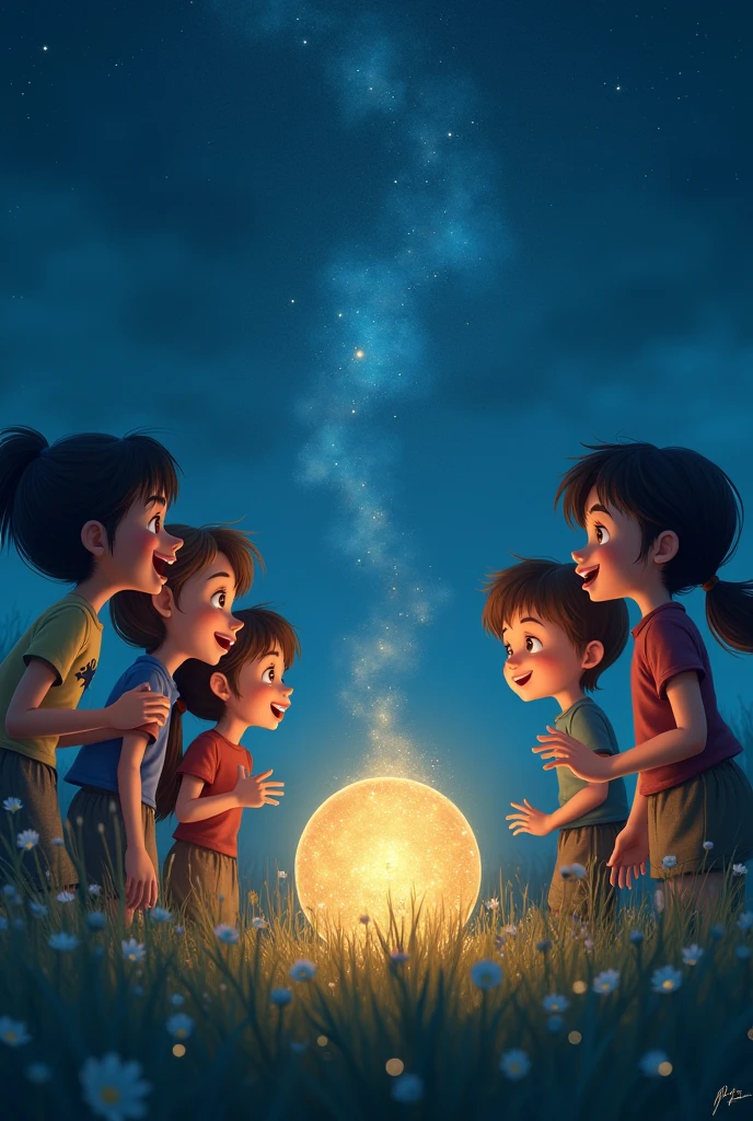 It shone like a small star.
The children wondered, “What could it be?”