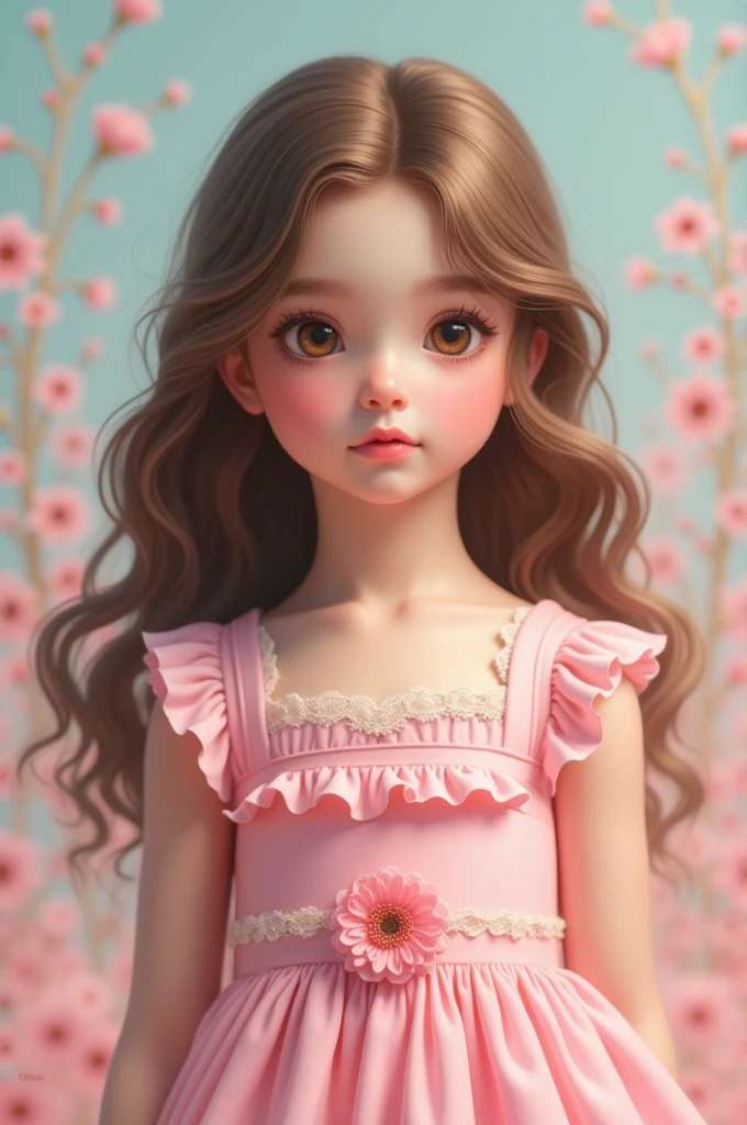 A girl in pink dress