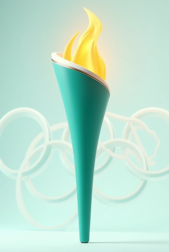 I want a design for a real Olympic torch with the mandatory colors being green and blue.