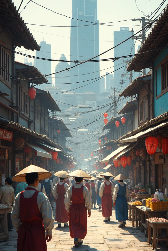 Korean city with korean workers