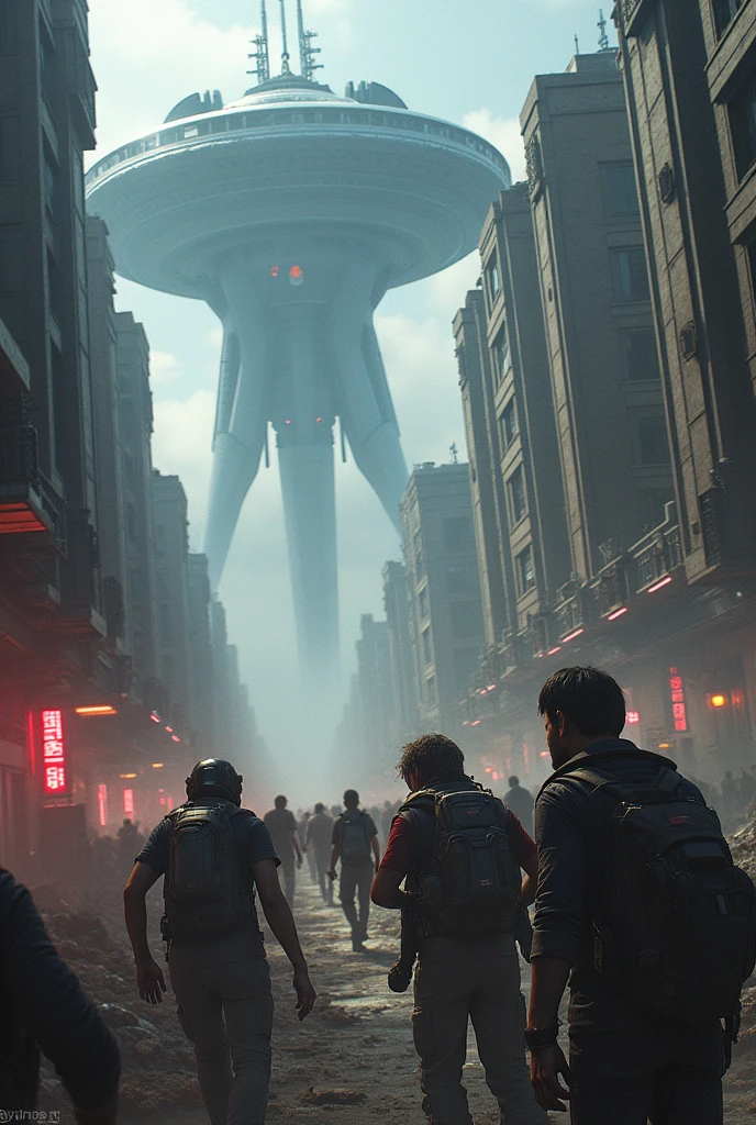 A world filled with zombies and flying cars invaded by aliens