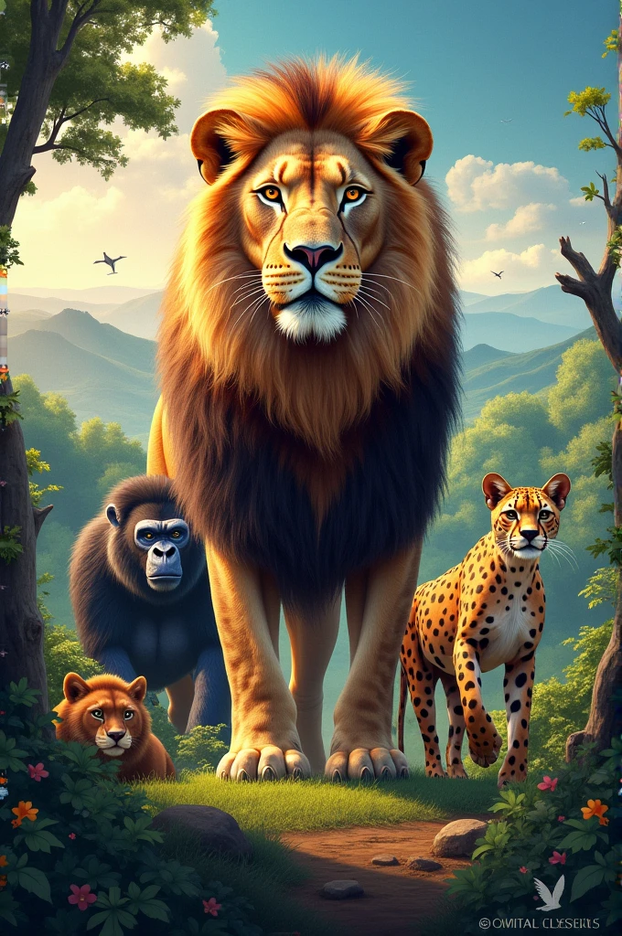 Create cover with name animal kingdom