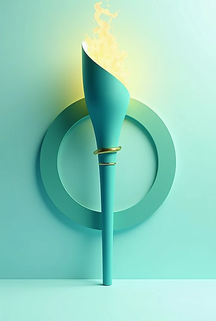 I want a design for a real Olympic torch with the mandatory colors being green and blue.