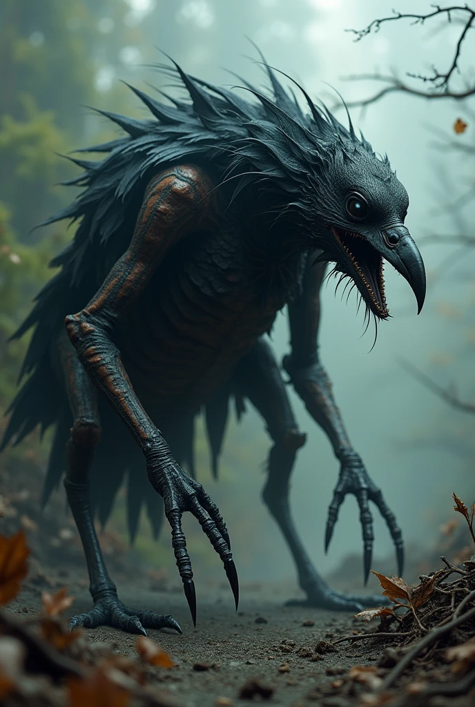 Mythical creature made of raven and cockroach,
Abomination, monster,