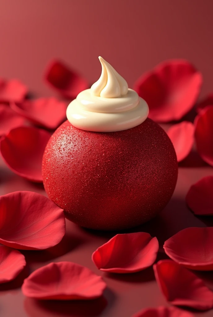 Logo Description:

A 3D cartoon-style logo featuring a delicious Red Velvet Brazilian brigadeiro. The brigadeiro is perfectly round, covered in red, edible glitter with a sparkling texture. It is topped with a smooth, cream cheese swirl that adds a mouth-watering touch. Surrounding the brigadeiro, there are vibrant, deep red rose petals arranged in a circular pattern. The petals curve gracefully outward, ensuring they do not touch the brigadeiro, creating an elegant frame around it. The overall look is glossy and polished, capturing a playful yet sophisticated cartoon aesthetic.

Style and Design:

3D Cartoon: Ensure the image has a 3D effect with a playful cartoon vibe.
Color Palette: Deep reds and soft whites, with a hint of glitter to emphasize the edible sparkle.
Texture: The brigadeiro should have a slightly rough texture due to the edible glitter, contrasting with the smoothness of the cream cheese swirl.
Lighting: Soft, warm lighting to enhance the red tones and make the glitter sparkle.
Purpose:

This image will be used as a logo, so ensure it is visually balanced, with a clear focus on the brigadeiro and a clean, memorable design suitable for branding.