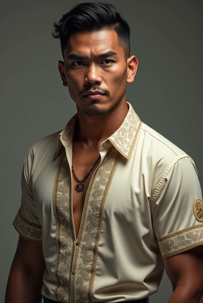 portrait of a filipino man in fierce wearing barong