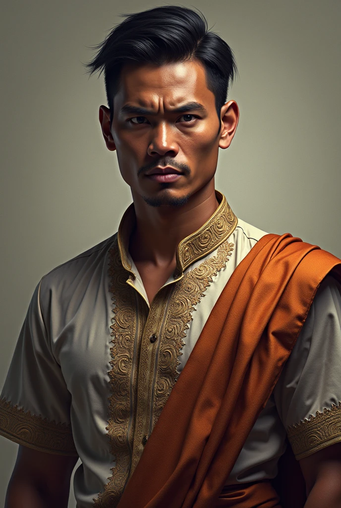 portrait of a filipino man in fierce wearing barong