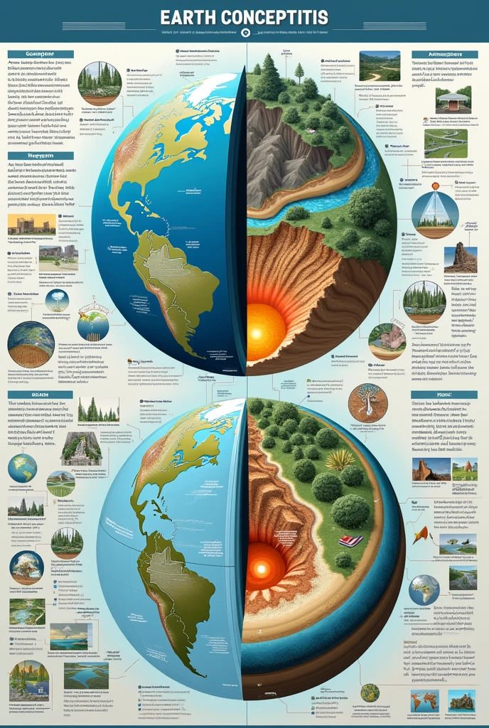 Concept map about Earth's four Subsystem 