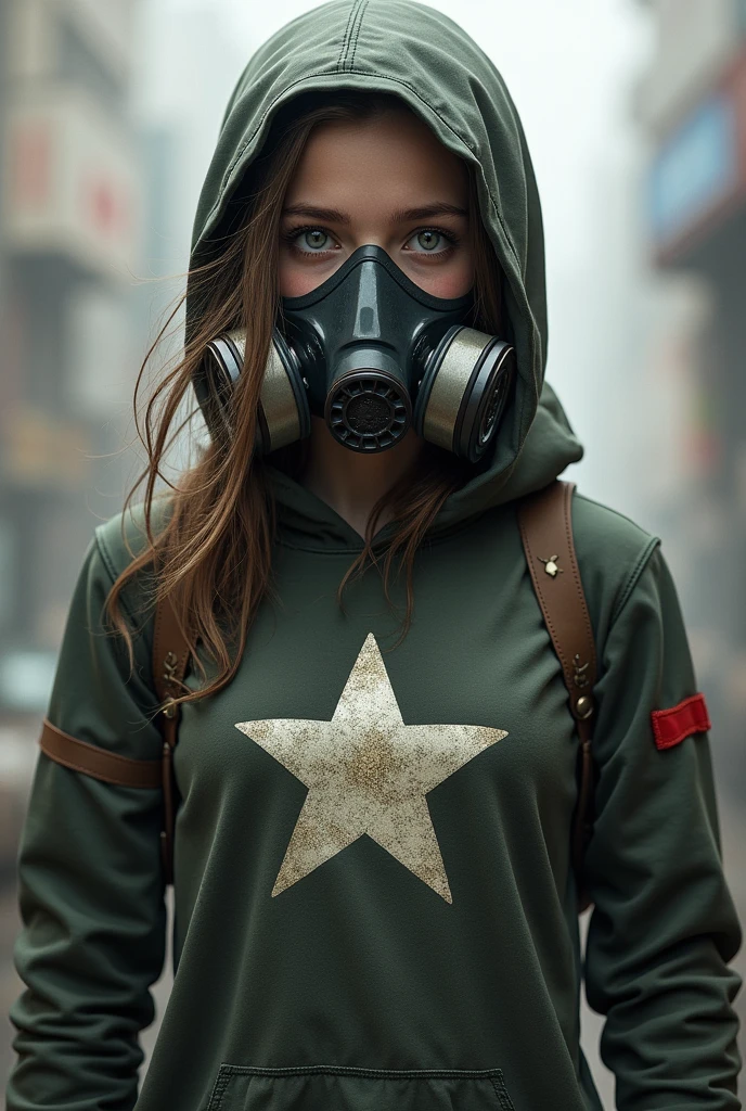 hero girl, colan THAT'S WHY, star on chest, gas mask