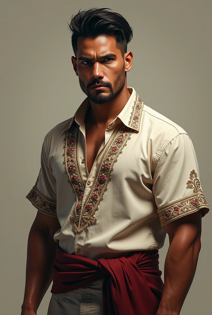portrait of a filipino man in fierce wearing barong