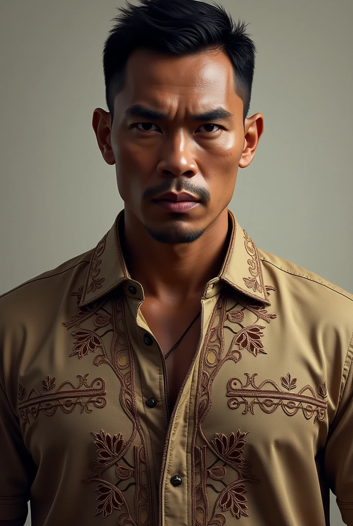 portrait of a filipino man in fierce wearing barong