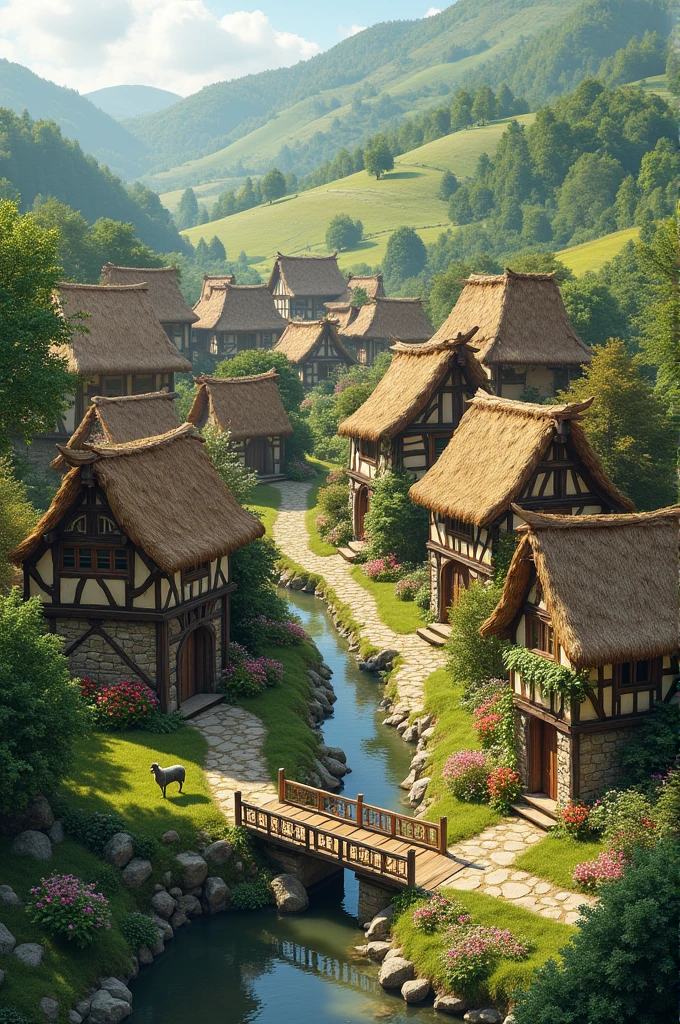 A village with traditional houses