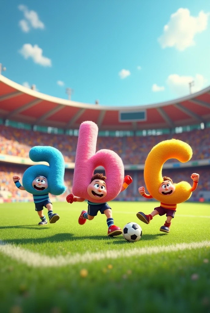 Alphabet like “ABC” playing football