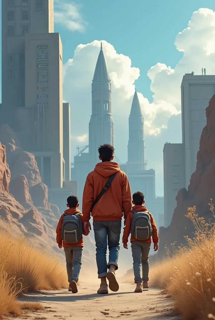 1 matured nepali boy taking 2 other boys to big NASA